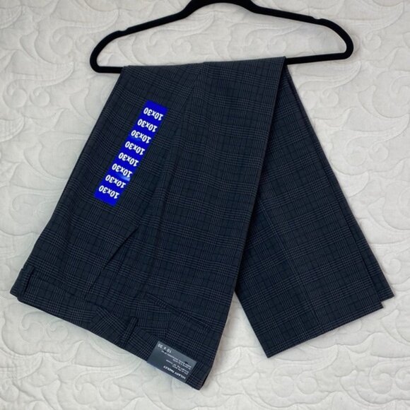 NEW Hilary Radley Gray Plaid Dress Pants Straight Leg Trousers - Picture 13 of 13